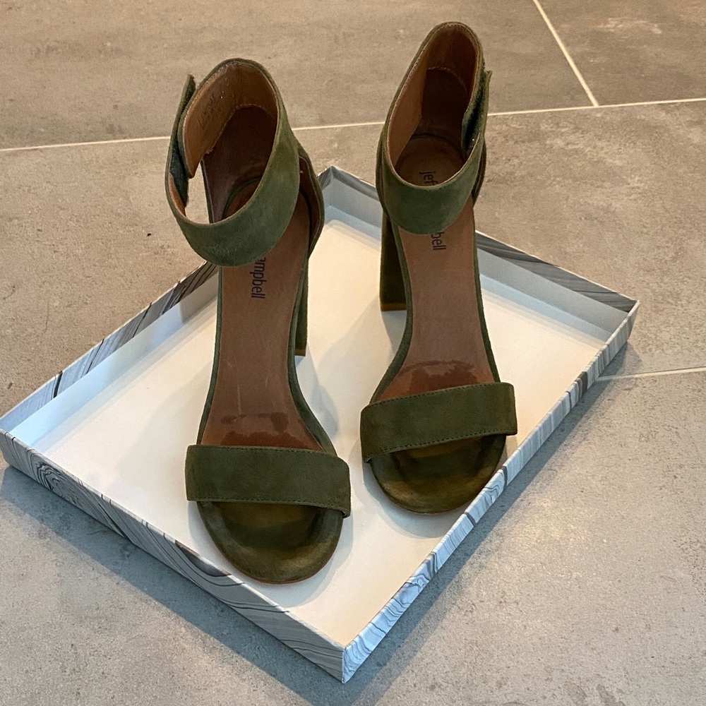 Olive Green Suede Women's Sandals